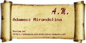 Adamecz Mirandolina névjegykártya